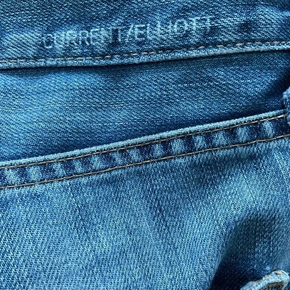 Current/Elliott Boyfriend Crop Jeans Size 24 Heavy Distress Destroyed Denim - Picture 7 of 7